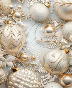 White Christmas Balls Display
