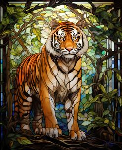 Tiger Stained Glass Art