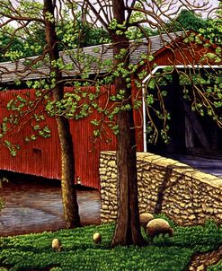 Covered Bridge & Sheep