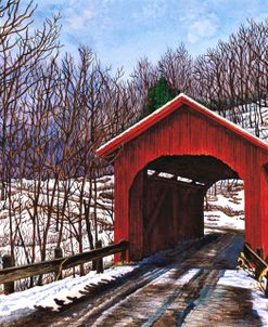 Old Red Bridge In Vermont