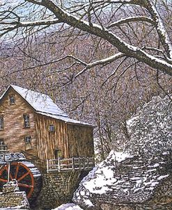 Glade Creek Grist Mill In Winter