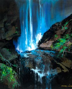 Wet Rocks Under The Fall