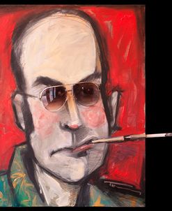 Hunter S Thompson With Cig Black