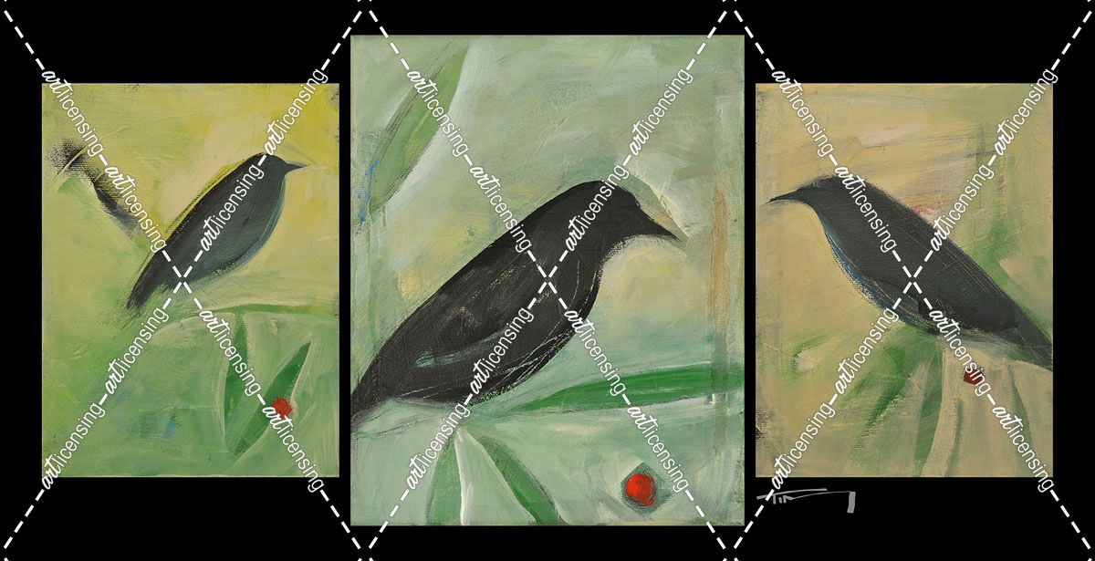 Birds And Berries Triptych