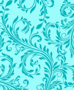 Aqua Teal Damask