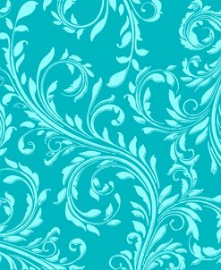 Teal Aqua Damask