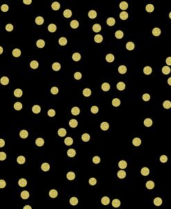 Black Golden Round Confetti