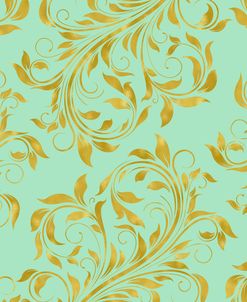 Golden Mint Damask I