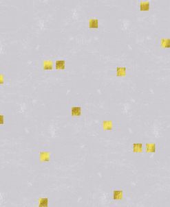 Grey Linen Golden Squares Confetti