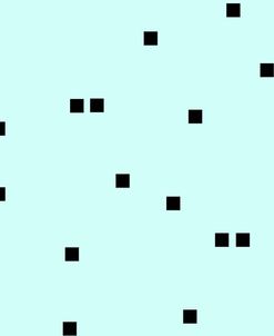 Pale Aqua Black Squares Confetti