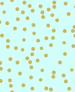Pale Aqua Golden Round Confetti