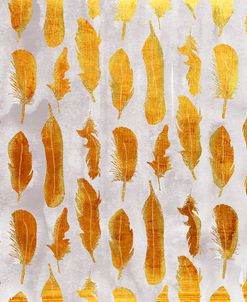 Gold Ombre Watercolor Feathers