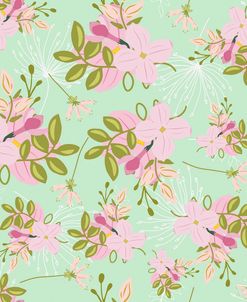 Pink Mint Floral Pattern