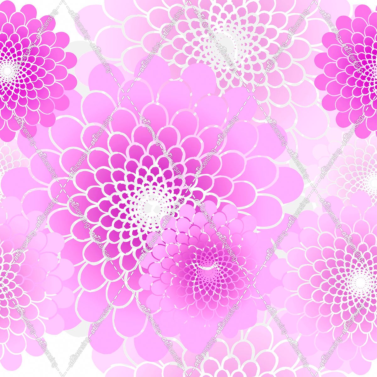 Spiral Flowers Pattern Pink
