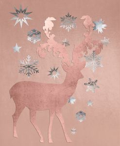 Park Avenue Rosegold Deer in the Silver Snow