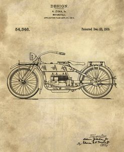 Motorcycle Blueprint Industrial Farmhouse