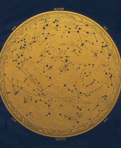 Antique Gold Map Of The Night Sky
