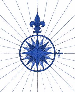 French Blue Compass Rose From 1543