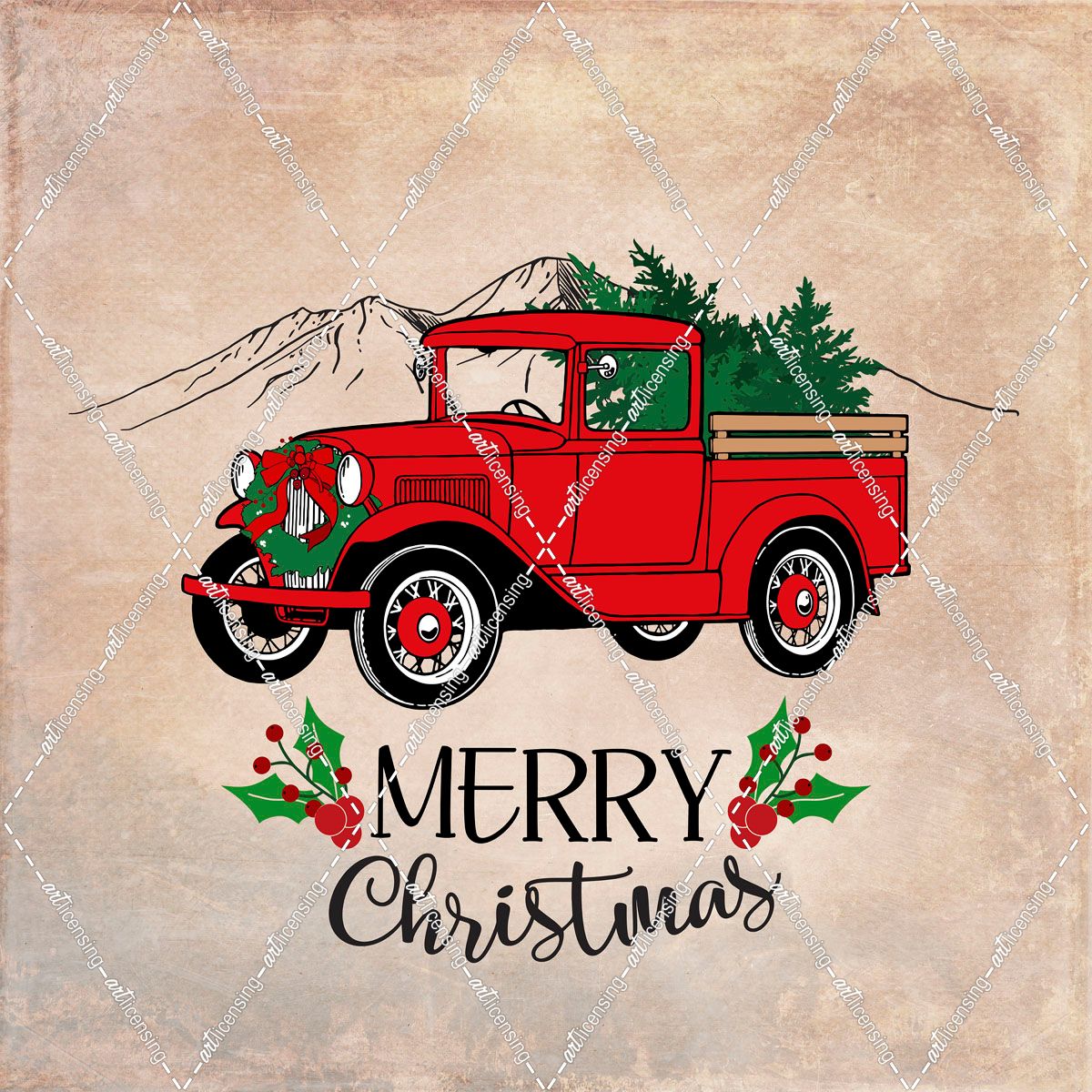 Red Ford Christmas Truck