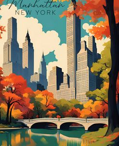 Manhattan New York Travel Poster