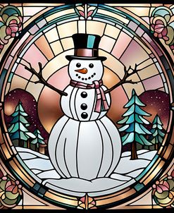 Stained Glass Snowman