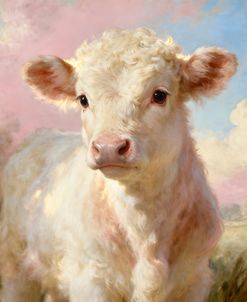 Baby Cow On A Pastel Afternoon