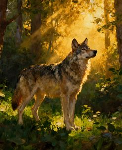 Lone Wolf in the Forest