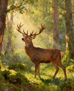Deer Alone In The Forest