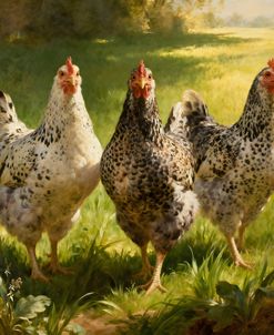 Speckled Sussex Roosters On The Farm