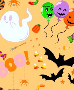 Halloween Boo Pattern Transparent