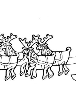 Santa Sleigh And Reindeer