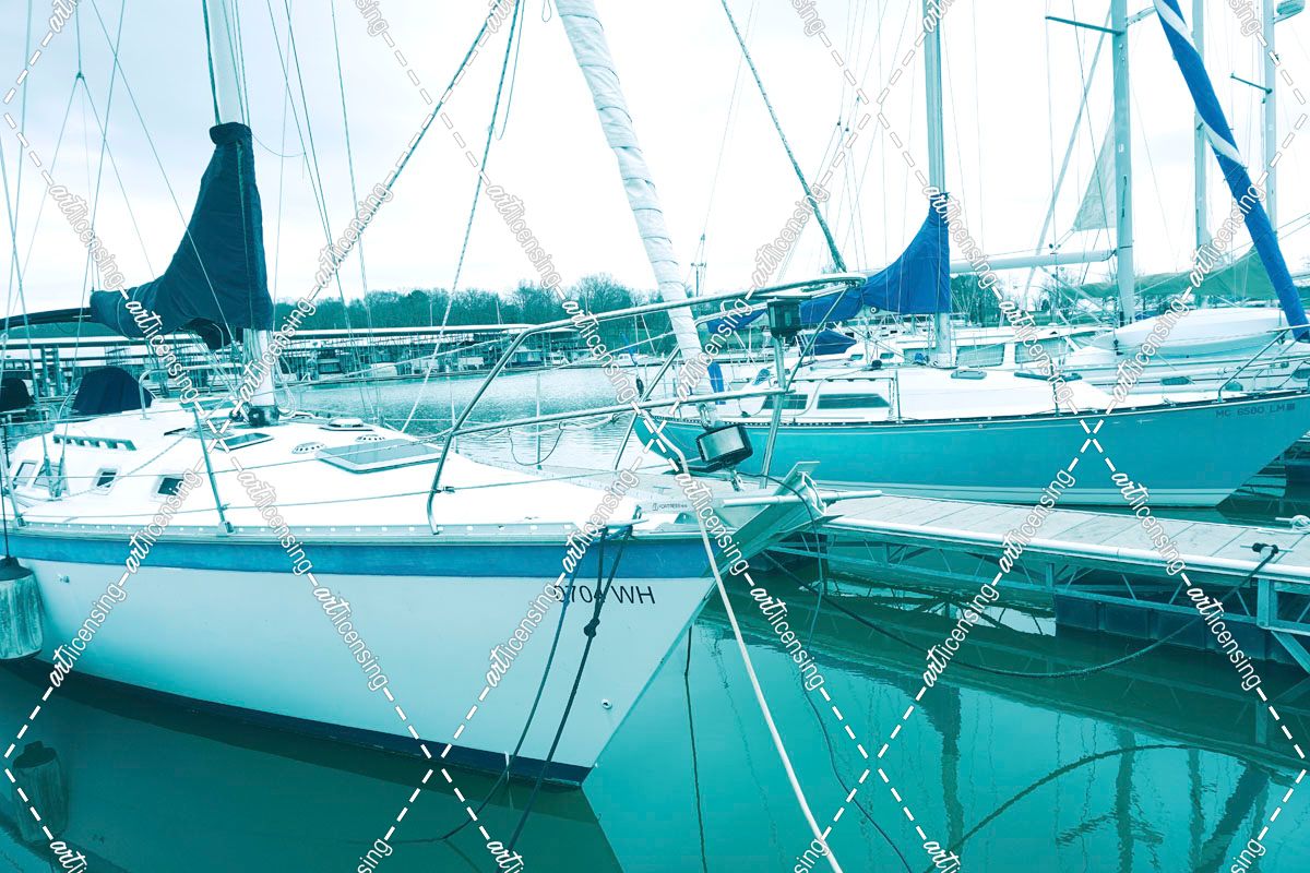 Sailboats Blue