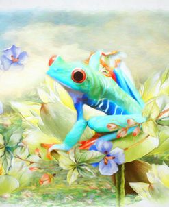 Frog in the Flowers