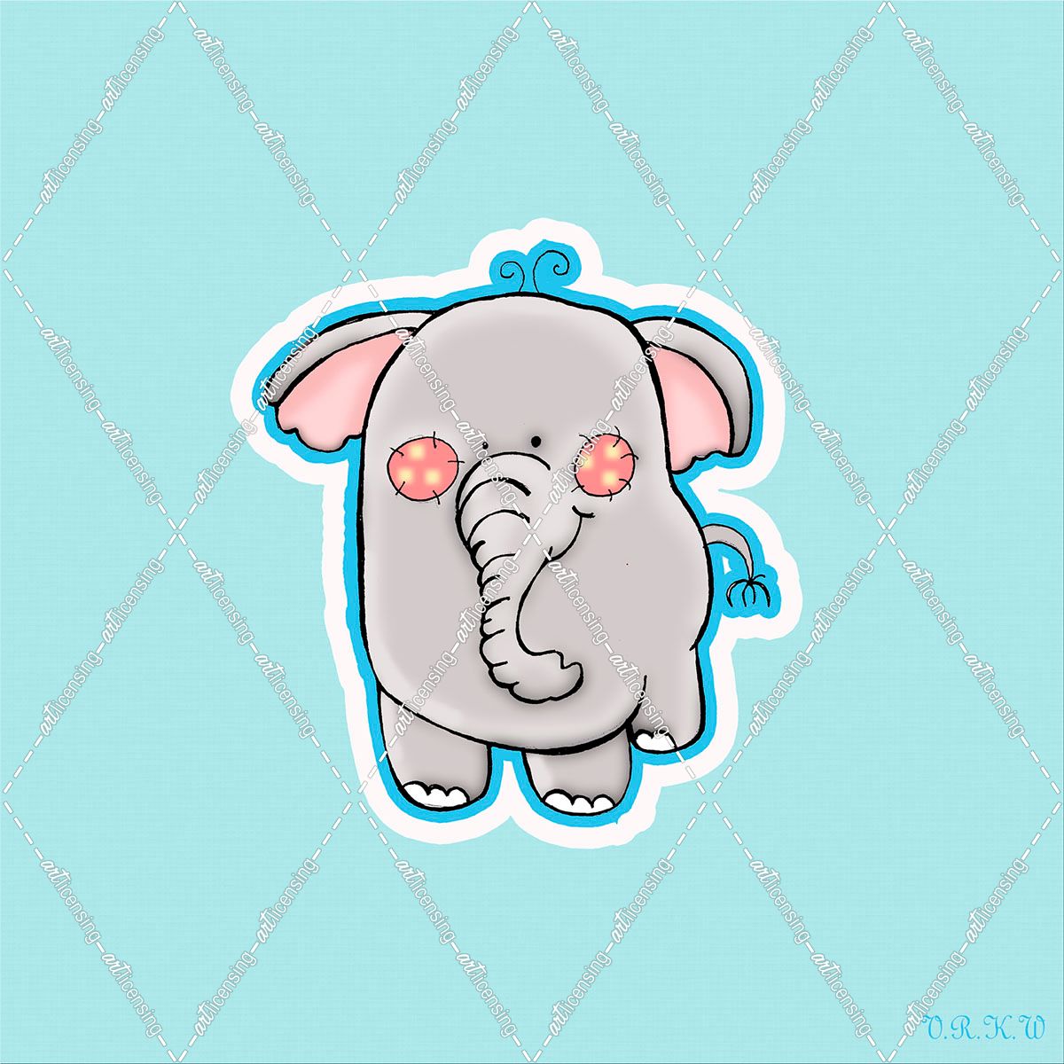 Blue Background Elephant
