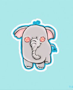 Blue Background Elephant