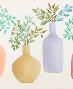 Four Vessels with Greenery