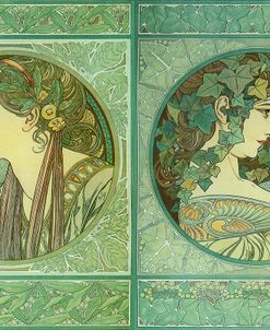 Mucha Green Medallions