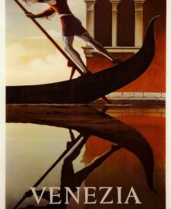 Venezia Venice Man Rowing Gondola