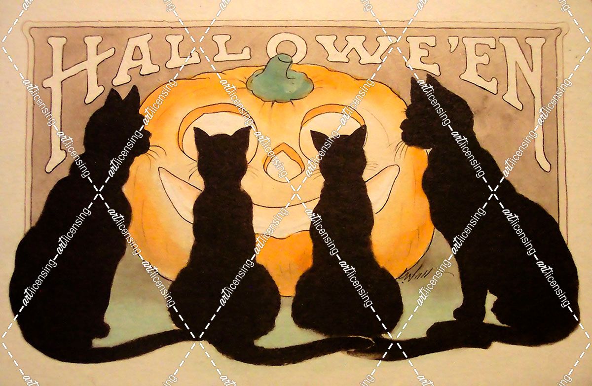 Halloween Black Cats Pumpkin.tif
