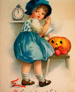 Halloween Blue Girl Clock.tif