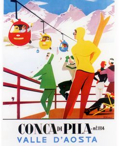 Conca Di Pila Ski Poster