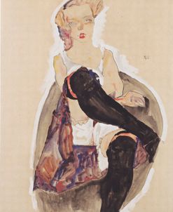 Schiele Girl with her Legs Crossed