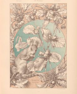 Squirrel Plate Art Nouveau
