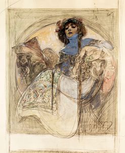 Zena Study Plate 1897 Alphonse Mucha