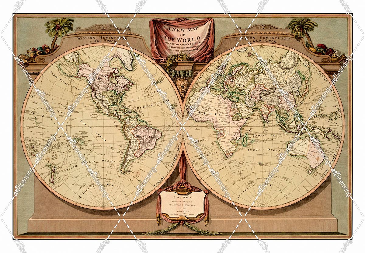 1808 A_new_map_of_the_world,_with_Captain_Cooks_tracks