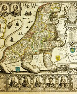 Leo Belgicus Map – Hendrik Floris Van Langren Pre 1609