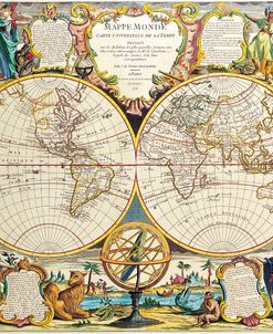 French Map Of The World 1755