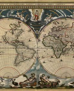 Map of the World by Blaeu 1684