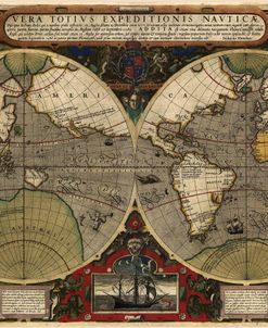 Hondius map of the World 1595