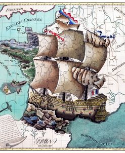 Map Of France As A Ship-1796